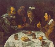 VELAZQUEZ, Diego Rodriguez de Silva y Peasants at the Table (El Almuerzo) r oil painting reproduction